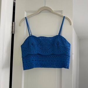 NWOT Jason Wu - Embroidered Eyelet Ruffle Midi Skirt + Crop Top, Small